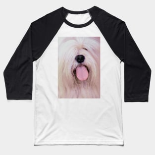 Fluffy Dog Tongue Out Baseball T-Shirt